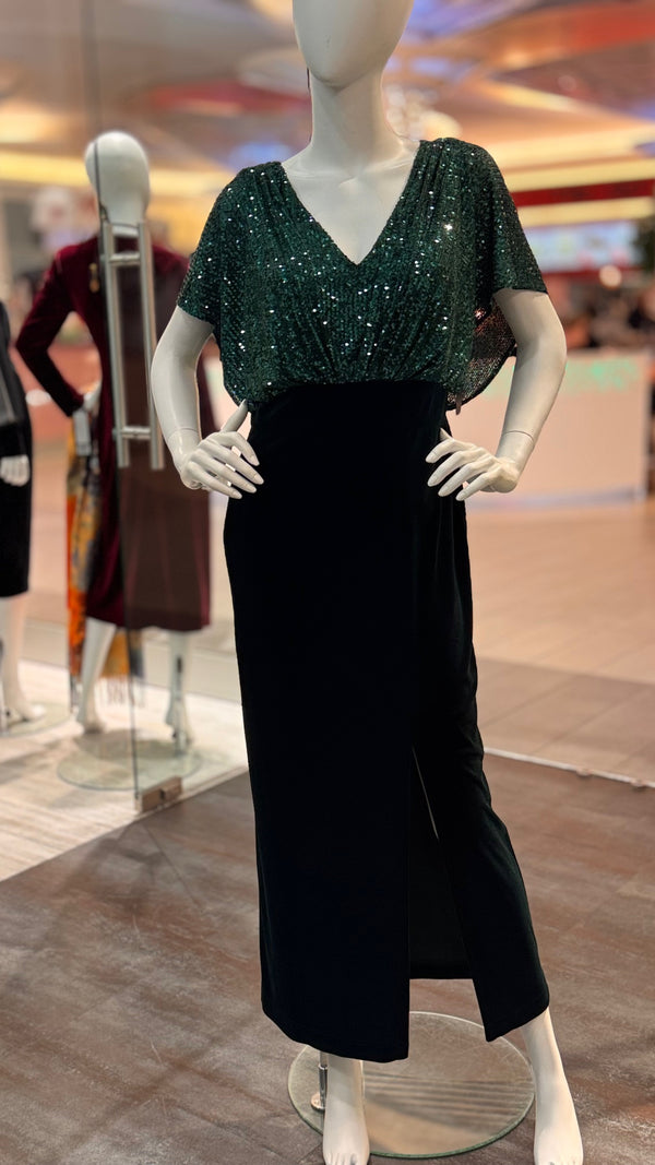 Sukienka cekinowo - welurowa